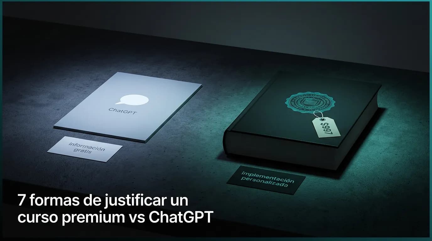 7 formas de justificar un curso premium vs ChatGPT