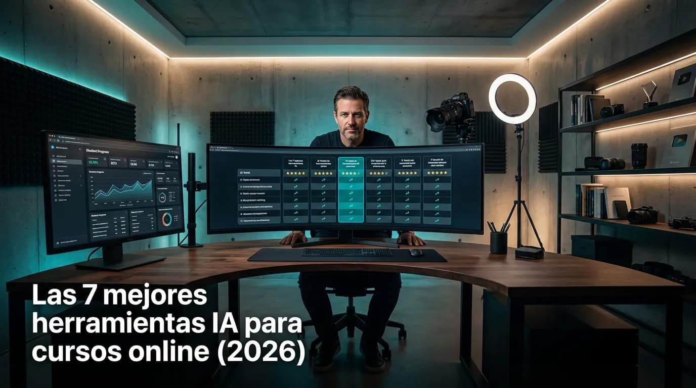 Las 7 mejores herramientas IA para cursos online (2026)